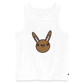Hase Lustig Gesicht Grimasse Albern Ulkig Lächeln - Männer Premium Bio Tank Top - Weiß - Vorne - AI Model Male 178 light (178cm)
