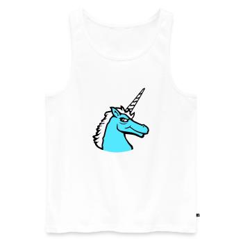 Licorne Cool Guy Sourire Maléfique Cheval de dessin animé - Débardeur bio Premium Homme - blanc - Devant - Michal (187cm)