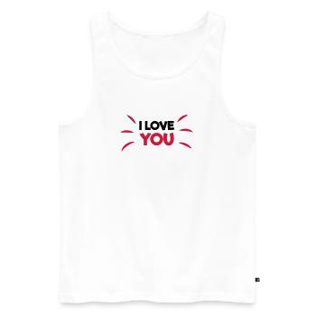 I love you - Débardeur bio Premium Homme - blanc - Devant - Michal (187cm)