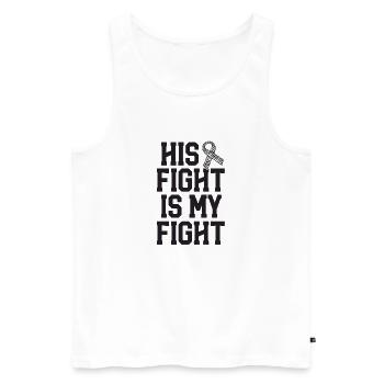 Sein Kampf ist Seltene Krankheiten Bewusstsein Frau - Männer Premium Bio Tank Top - Weiß - Vorne - Michal (187cm)