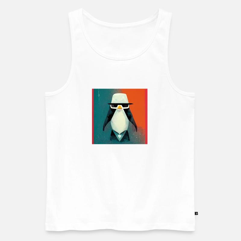 Draxler Design penguin hacker bazooka - Männer Premium Bio Tank Top - Weiß
