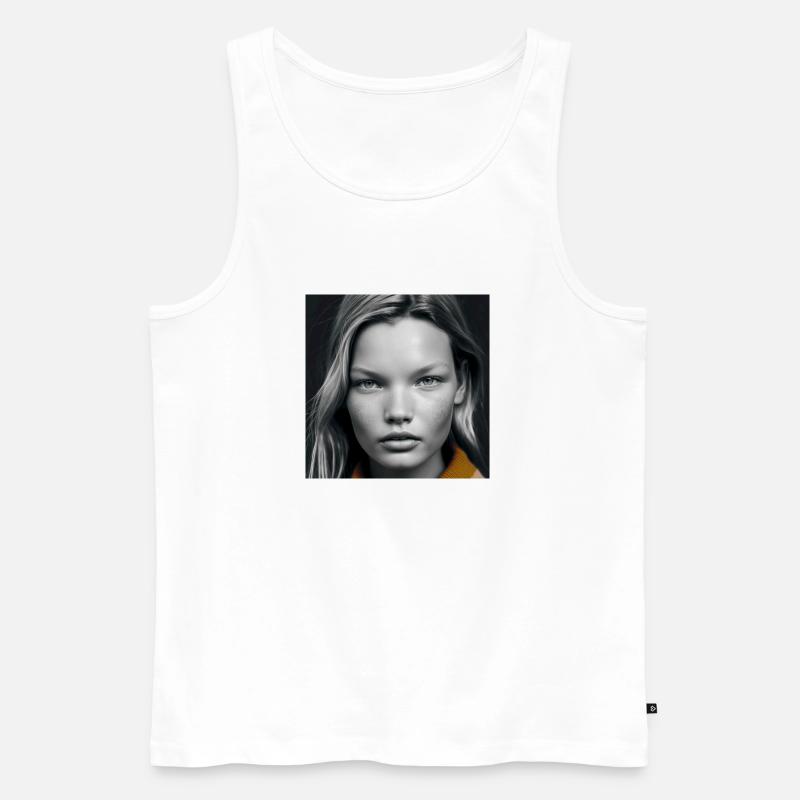 Kate M als Mädchen - Männer Premium Bio Tank Top - Weiß