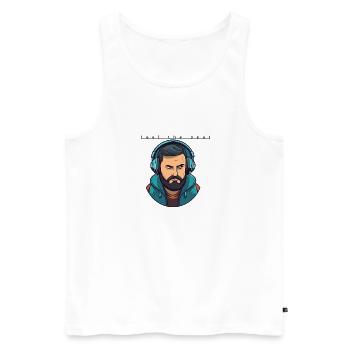 DJ Feel the Beat - Männer Premium Bio Tank Top - Weiß - Vorne - Michal (187cm)