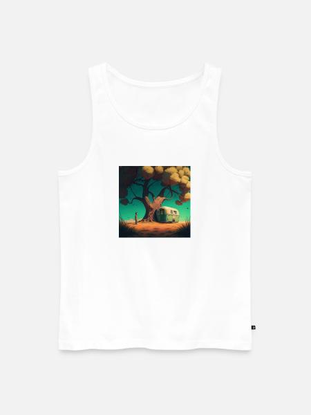 Campinglife unterm Baum - Männer Premium Bio Tank Top - Weiß