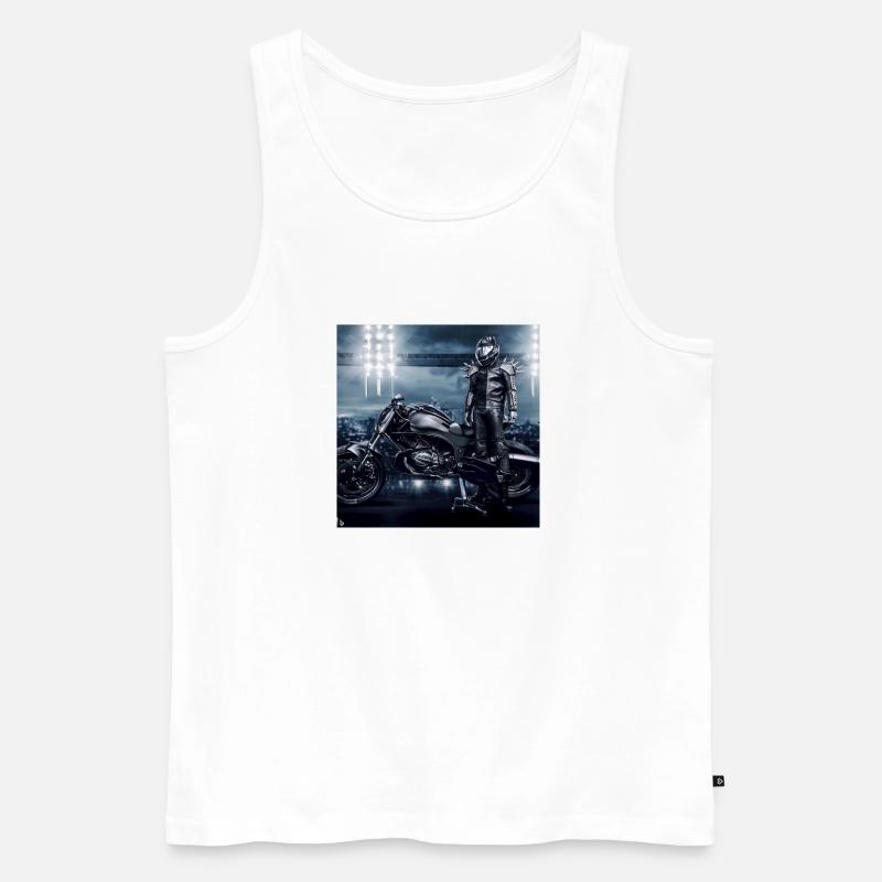 Motorrad digitale Kunst - Männer Premium Bio Tank Top - Weiß