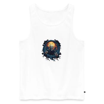 Vampir vor Mond - Männer Premium Bio Tank Top - Weiß - Vorne - Michal (187cm)