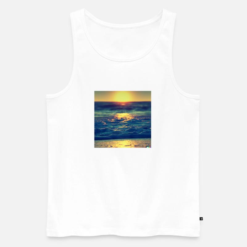 retro see sunset - Männer Premium Bio Tank Top - Weiß