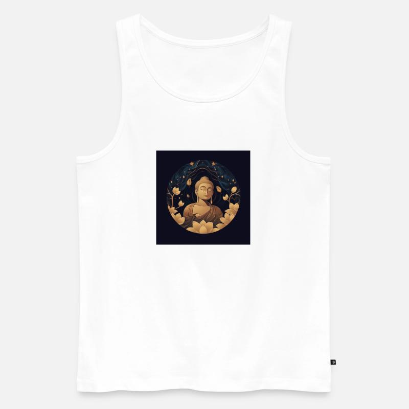 Buddha Artwork Classic - Männer Premium Bio Tank Top - Weiß