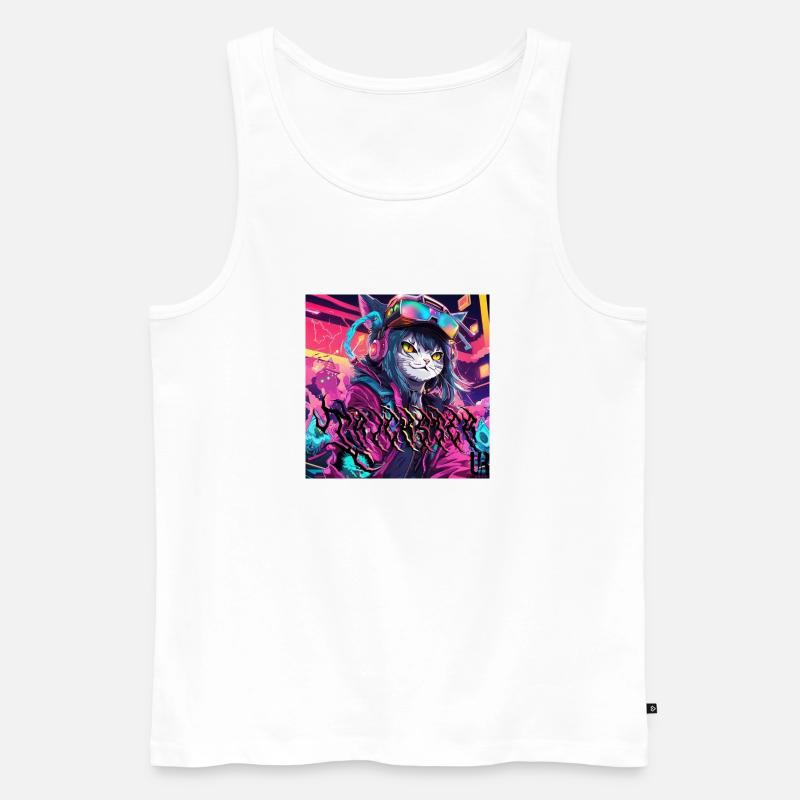Syntchcat Trickster 2 - Männer Premium Bio Tank Top - Weiß