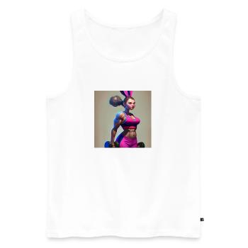 Gym bunny - Men's Premium Organic Tank Top - white - Front - Michal (187cm)