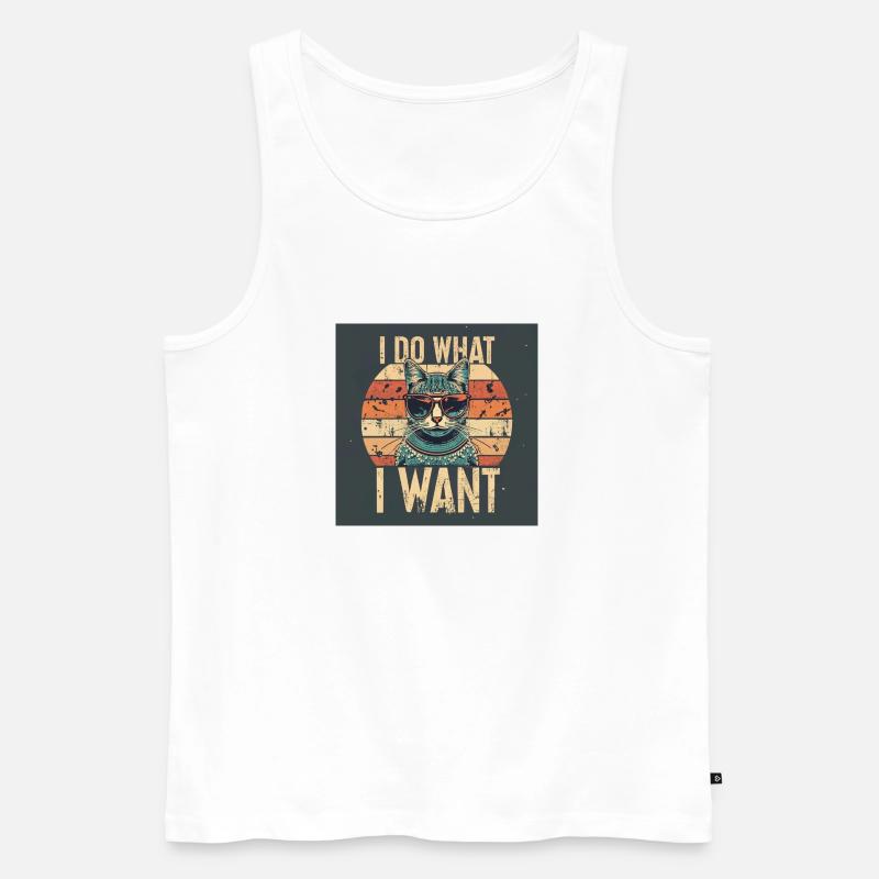 Cool Cat - Männer Premium Bio Tank Top - Weiß