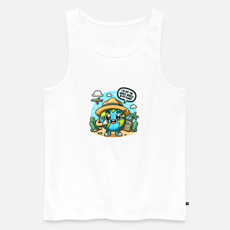World In My Plans - Männer Premium Bio Tank Top - Weiß