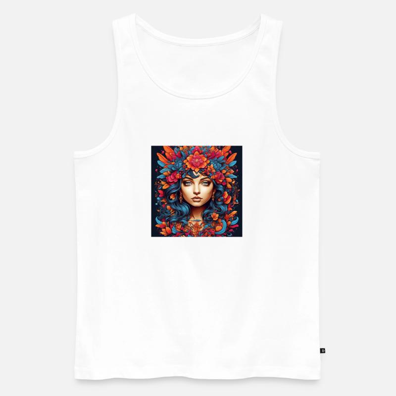 Blumenmädchen - Männer Premium Bio Tank Top - Weiß