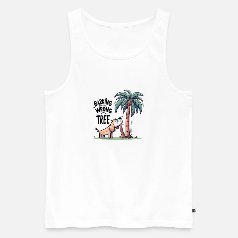 Barking Up The Wrong Tree - Männer Premium Bio Tank Top - Weiß