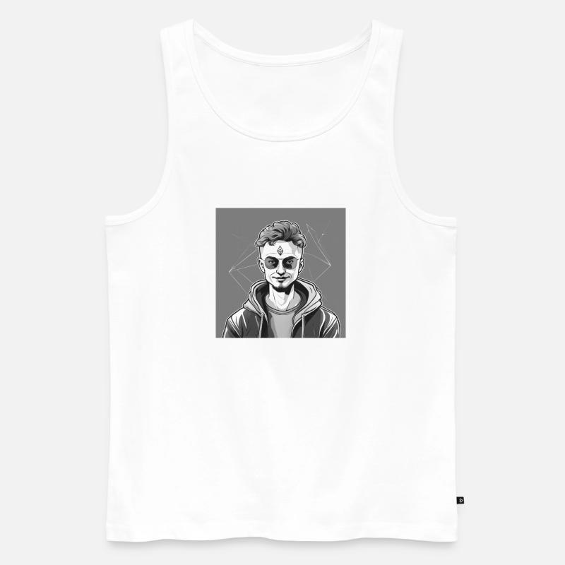 Ether Mastermind - Männer Premium Bio Tank Top - Weiß