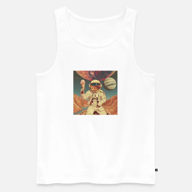 Astronaut und sein Eis - Männer Premium Bio Tank Top - Weiß