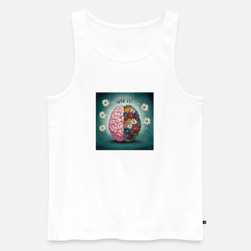Brain Flowers USE IT! - Männer Premium Bio Tank Top - Weiß