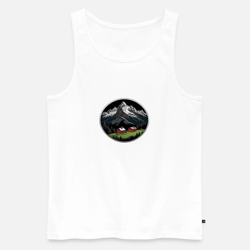 Schweizer Berge - Männer Premium Bio Tank Top - Weiß