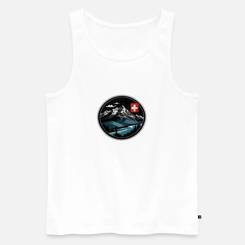 Schweizer Berge - Männer Premium Bio Tank Top - Weiß