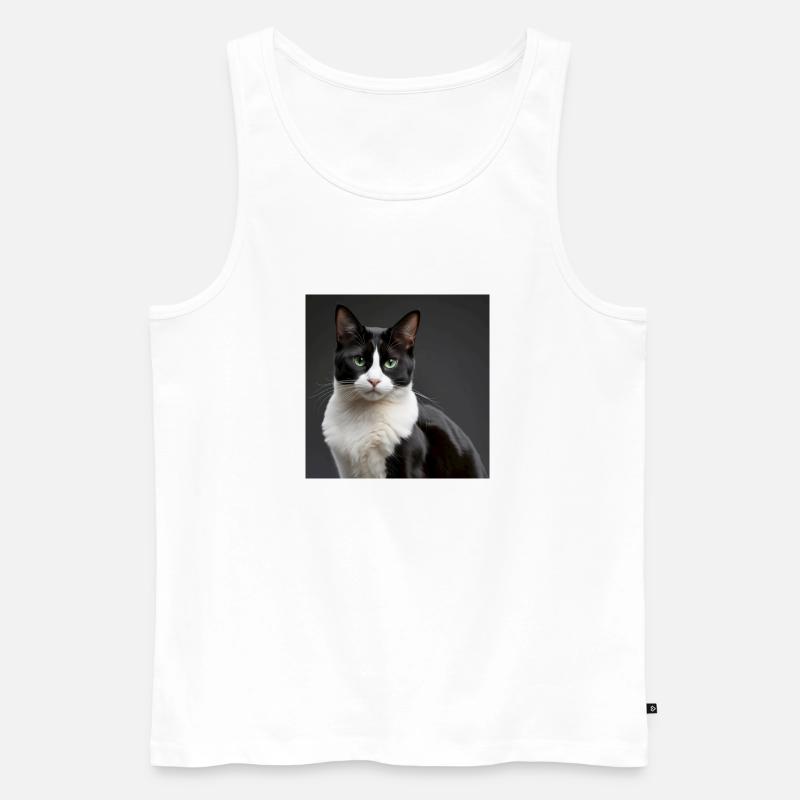 Katze - Männer Premium Bio Tank Top - Weiß