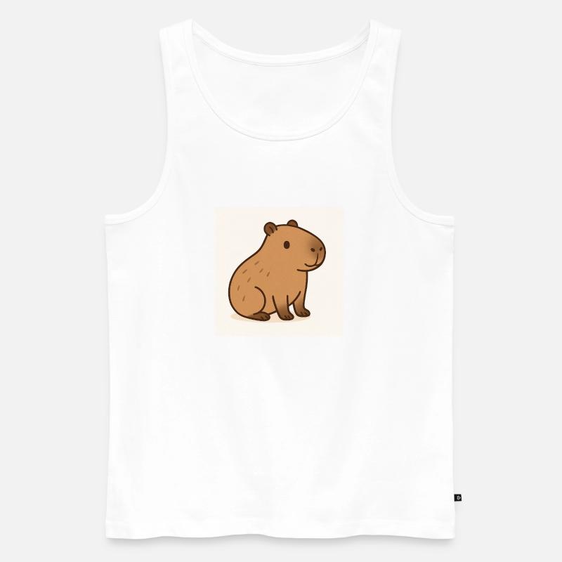 Capybara - Männer Premium Bio Tank Top - Weiß