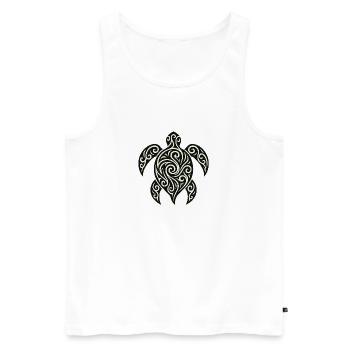 Mana Honu – Polynesian Turtle - Männer Premium Bio Tank Top - Weiß - Vorne - AI Model Male 178 light (178cm)