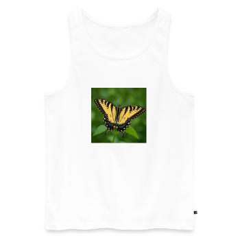 Östlicher Tiger Schwalbenschwanz - Männer Premium Bio Tank Top - Weiß - Vorne - AI Model Male 178 light (178cm)