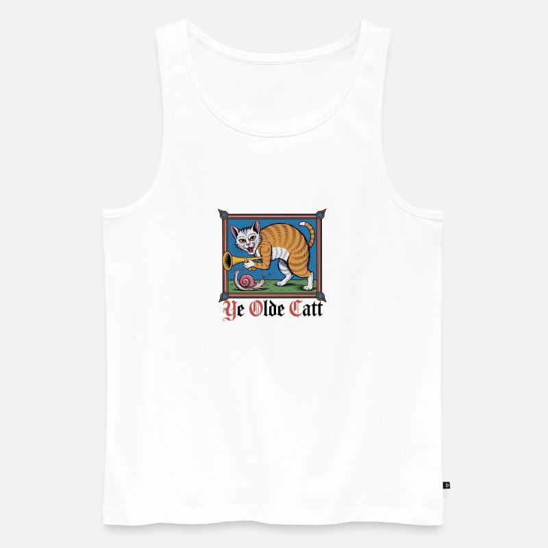 Ye Olde Catt - Männer Premium Bio Tank Top - Weiß