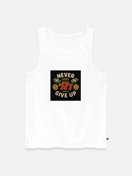 Never give up777 - Männer Premium Bio Tank Top - Weiß