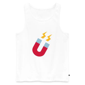 Magnet - Männer Premium Bio Tank Top - Weiß - Vorne - Michal (187cm)