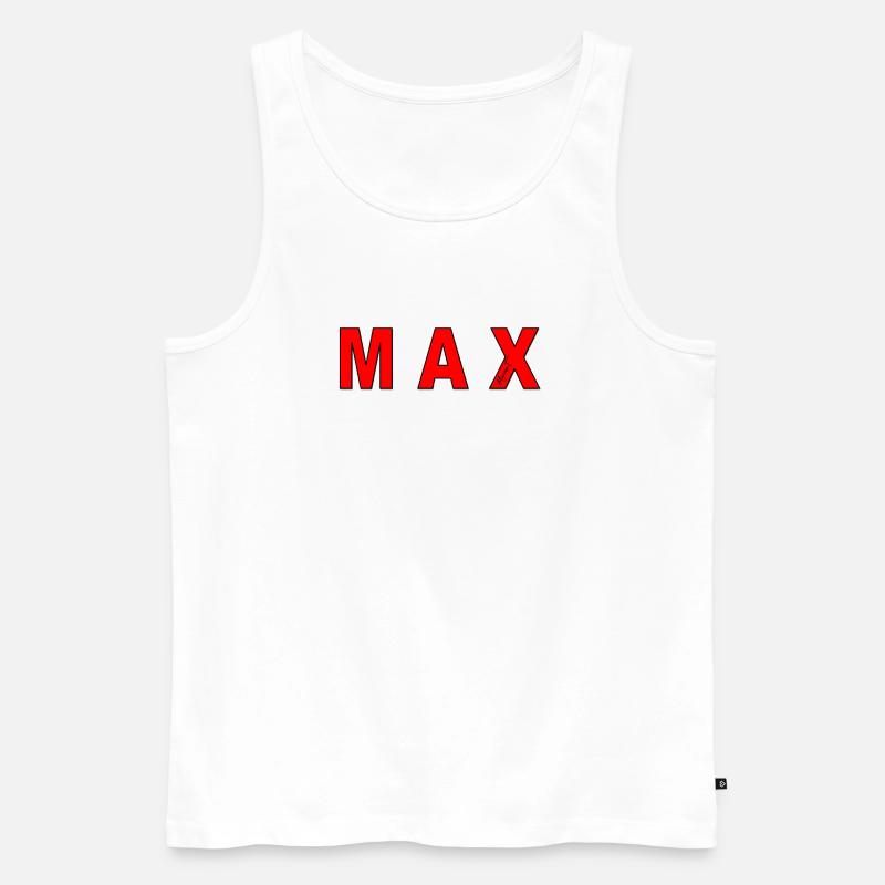 max - Männer Premium Bio Tank Top - Weiß
