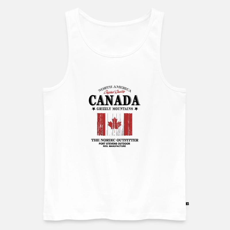 Kanada - Maple Leaf - Canada - Männer Premium Bio Tank Top - Weiß