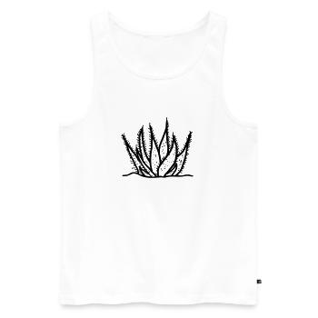 Aloe vera agave cactus drawing - Men's Premium Organic Tank Top - white - Front - AI Model Male 178 light (178cm)