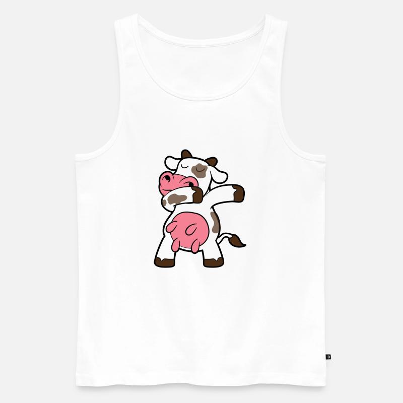 Dabbing Dab Kuh - Männer Premium Bio Tank Top - Weiß