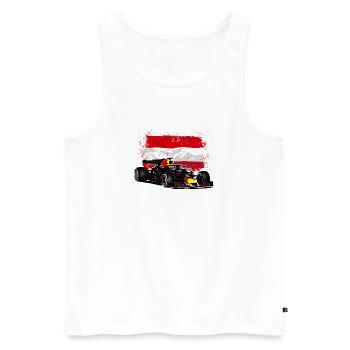Racecar - Racing car - Austrian flag - Männer Premium Bio Tank Top - Weiß - Vorne - AI Model Male 178 light (178cm)