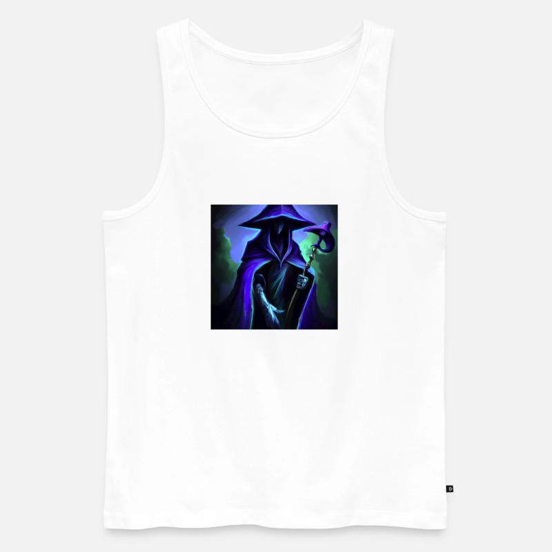 Dunkler Zauberer - Männer Premium Bio Tank Top - Weiß