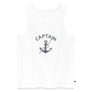 BOAT CAPTAIN - Men's Premium Organic Tank Top - white - Front - Michal (187cm)