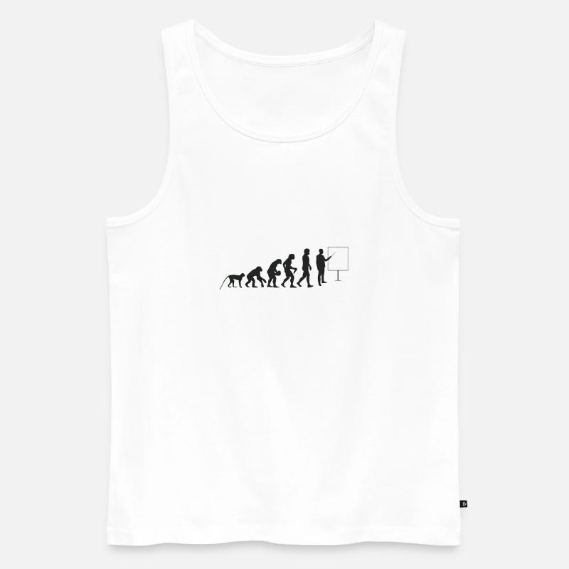 Lehrer Evolution - Männer Premium Bio Tank Top - Weiß
