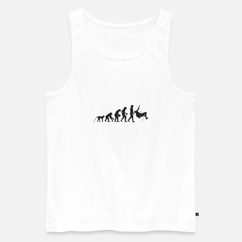 Evolution Klettern - Männer Premium Bio Tank Top - Weiß