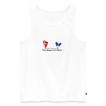 Feet in Denmark, heart in Ukraine - Männer Premium Bio Tank Top - Weiß - Vorne - AI Model Male 178 light (178cm)