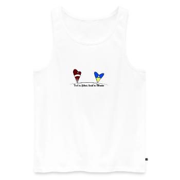 Feet in Latvia, heart in Ukraine - Männer Premium Bio Tank Top - Weiß - Vorne - Michal (187cm)