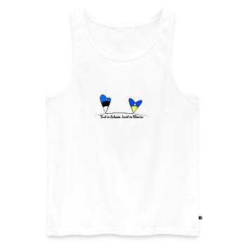 Feet in Estonia, heart in Ukraine - Männer Premium Bio Tank Top - Weiß - Vorne - AI Model Male 178 light (178cm)