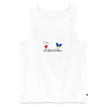 Feet in Polska, heart in Ukraine - Männer Premium Bio Tank Top - Weiß - Vorne - AI Model Male 178 light (178cm)