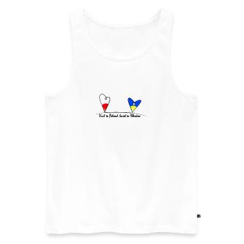 Feet in Poland, heart in Ukraine - Men's Premium Organic Tank Top - white - Front - Michal (187cm)