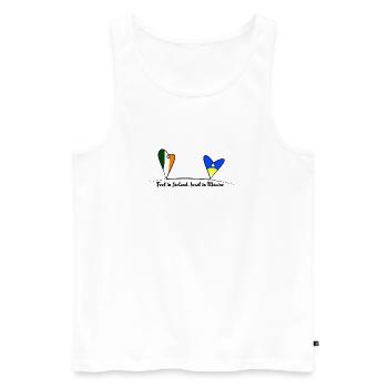 Feet in Ireland, heart in Ukraine - Men's Premium Organic Tank Top - white - Front - Michal (187cm)
