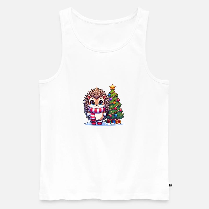 Igel-Weihnachten - Männer Premium Bio Tank Top - Weiß