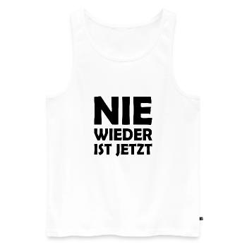 Nie wieder ist jetzt - Männer Premium Bio Tank Top - Weiß - Vorne - Michal (187cm)