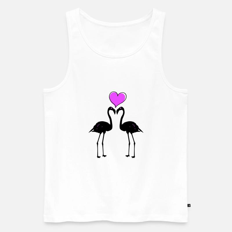 Flamingo Liebe Paar - Männer Premium Bio Tank Top - Weiß
