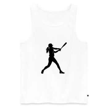 Icône de la femme de baseball - Débardeur bio Premium Homme - blanc - Devant - Michal (187cm)