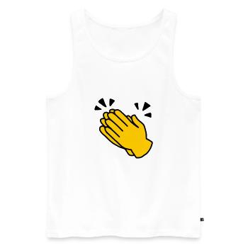 Emoji Applaus Skizze Farbe - Männer Premium Bio Tank Top - Weiß - Vorne - AI Model Male 178 light (178cm)